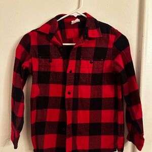 GAP Kids Red and Black Buffalo Plaid Shirt